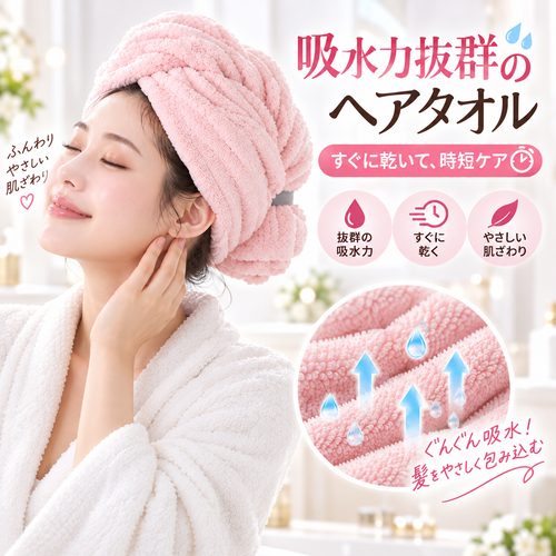 ふんわり速乾・高吸水ヘアタオル
